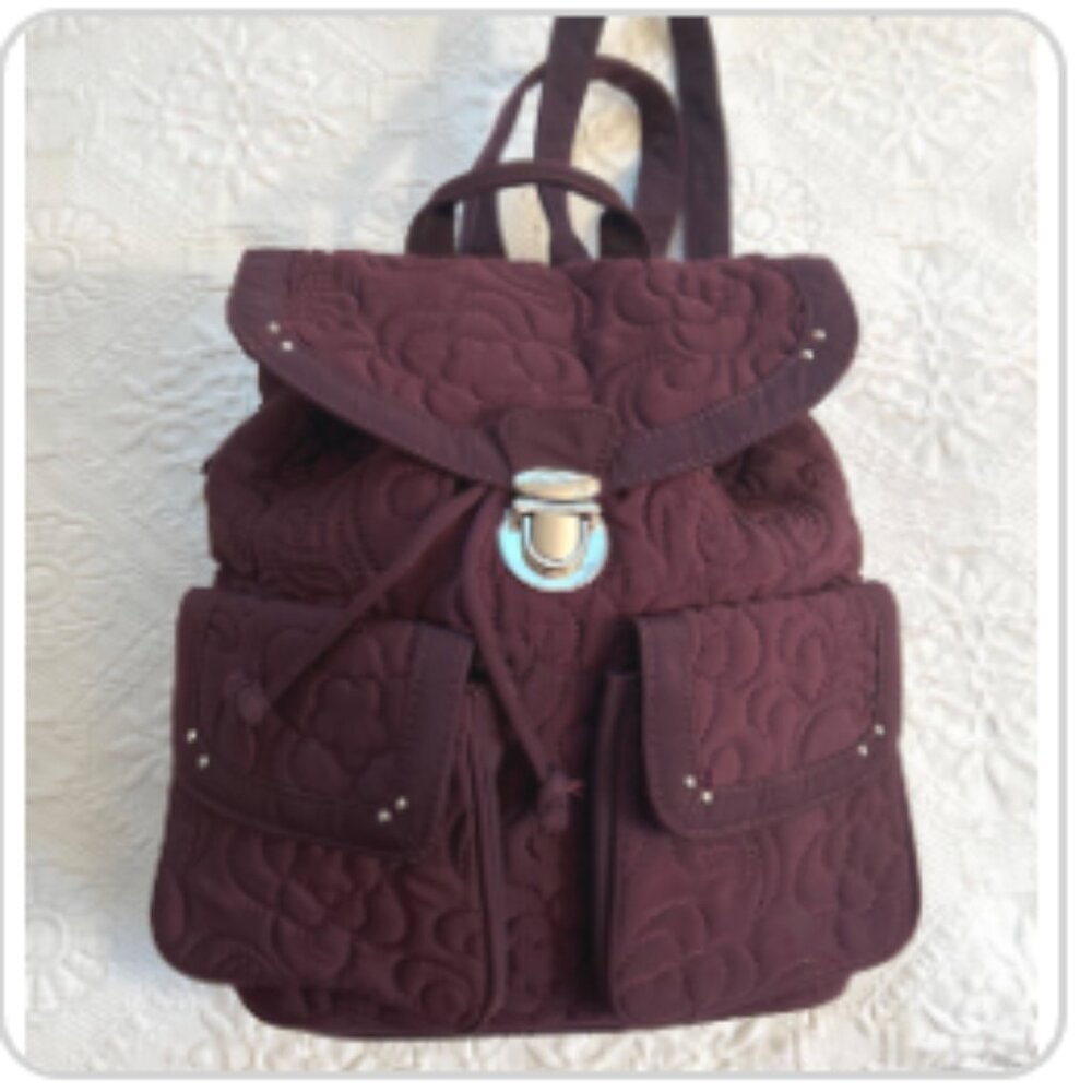 Vera Bradley aubergine quilted backpack